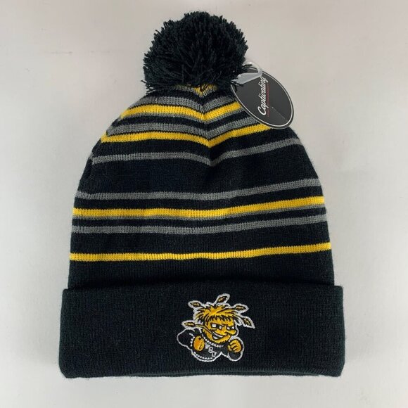 Wichita State Shockers NCAA Black Gold Captivating Knit Beanie New - Picture 1 of 6